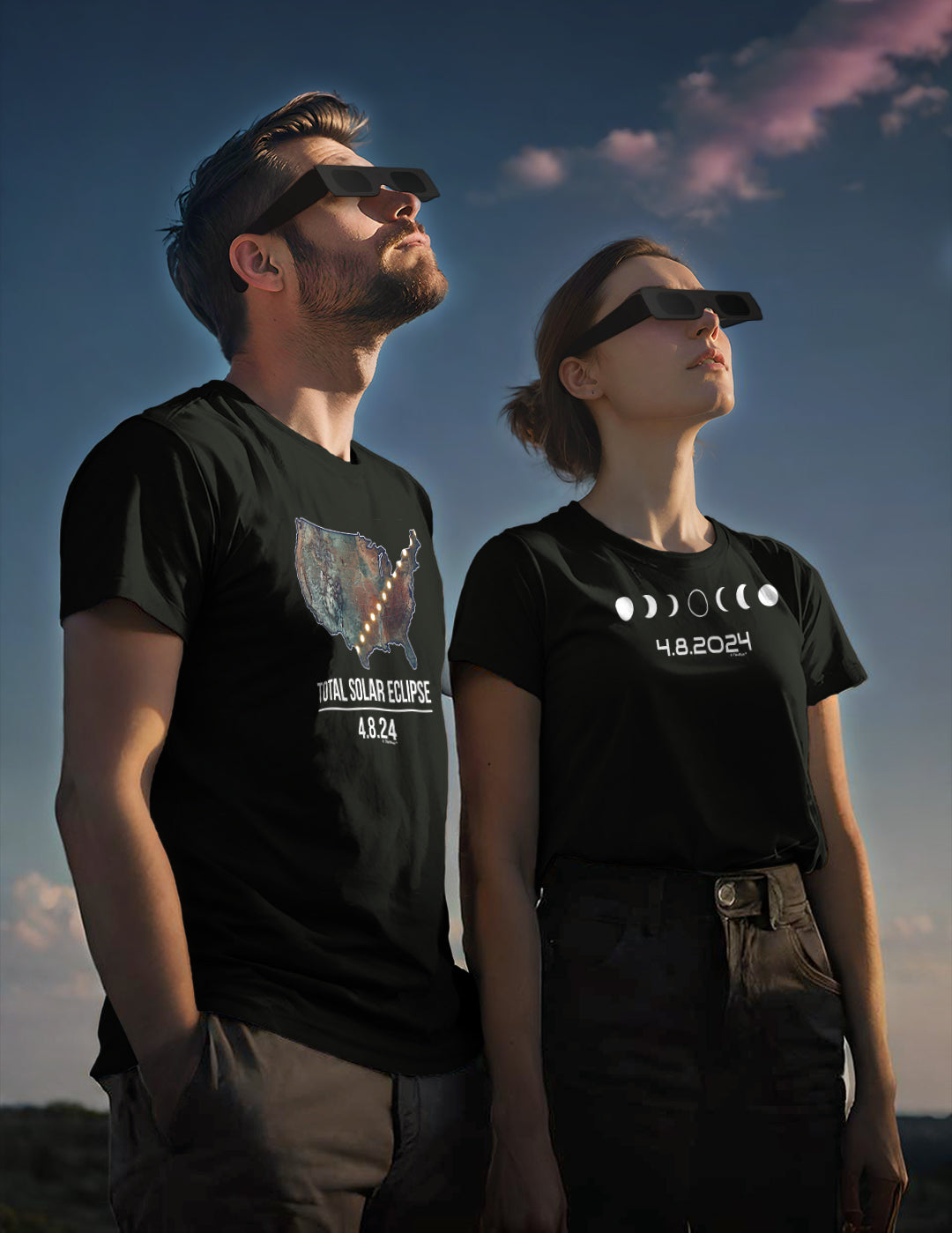 a couple experiencing an eclipse