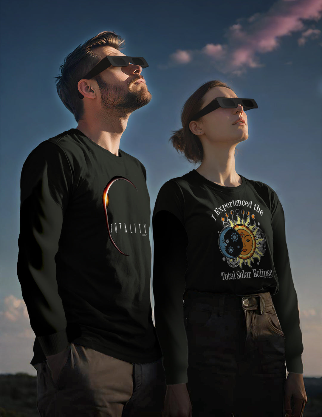 Eclipse Totality Long Sleeve Unisex Cotton T-Shirt
