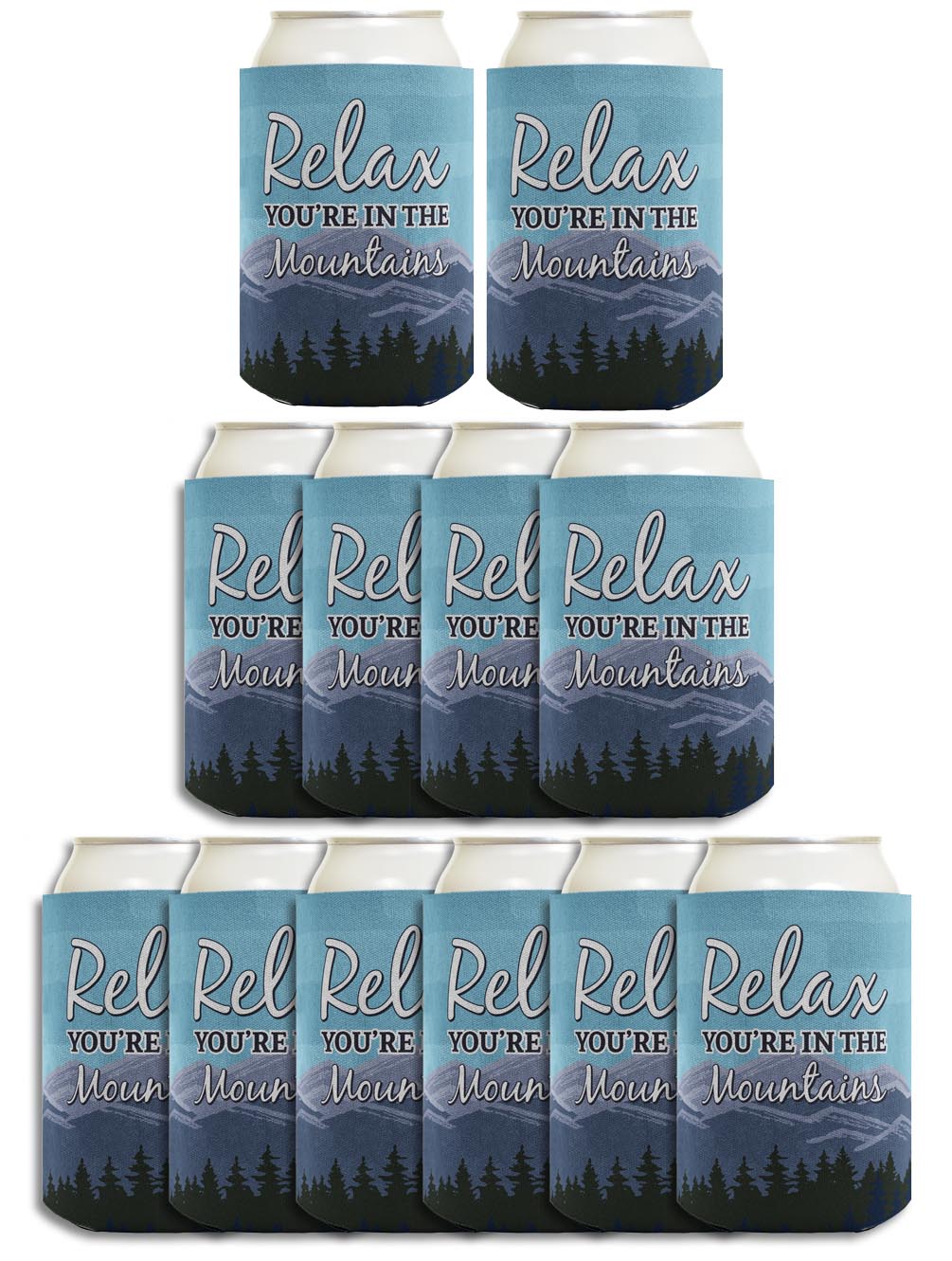 Relax You're in the Mountains Standard or Slim Can Thermocooler Drink Sleeve