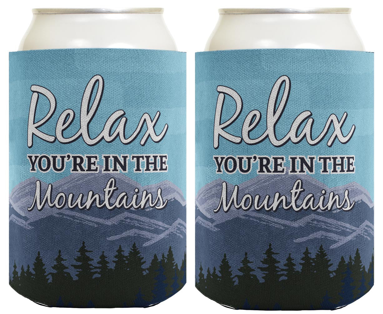Relax You're in the Mountains Standard or Slim Can Thermocooler Drink Sleeve