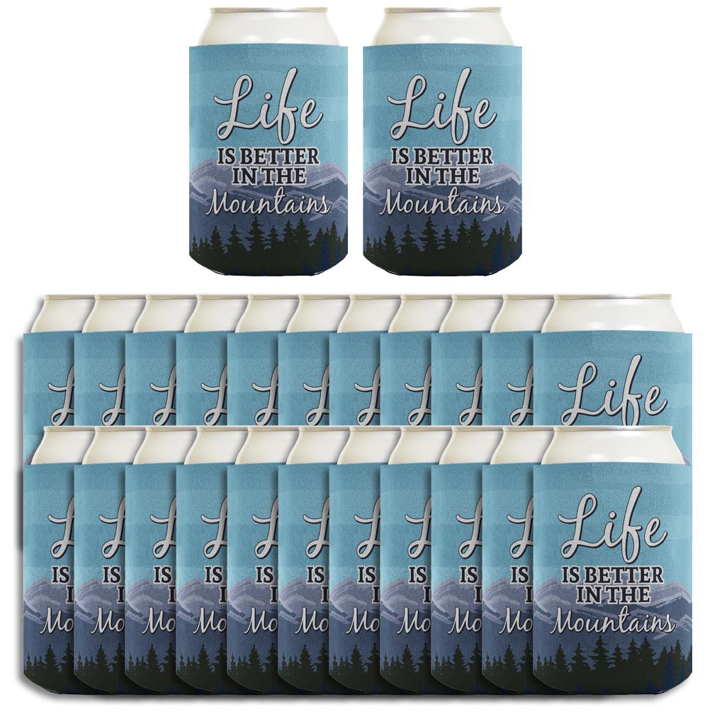 Life is Better in the Mountains Standard or Slim Can Thermocooler Drink Sleeve