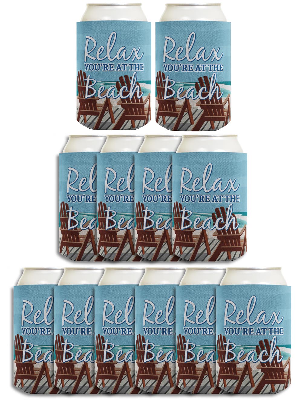 Relax You're at the Beach Standard or Slim Can Thermocooler Drink Sleeve