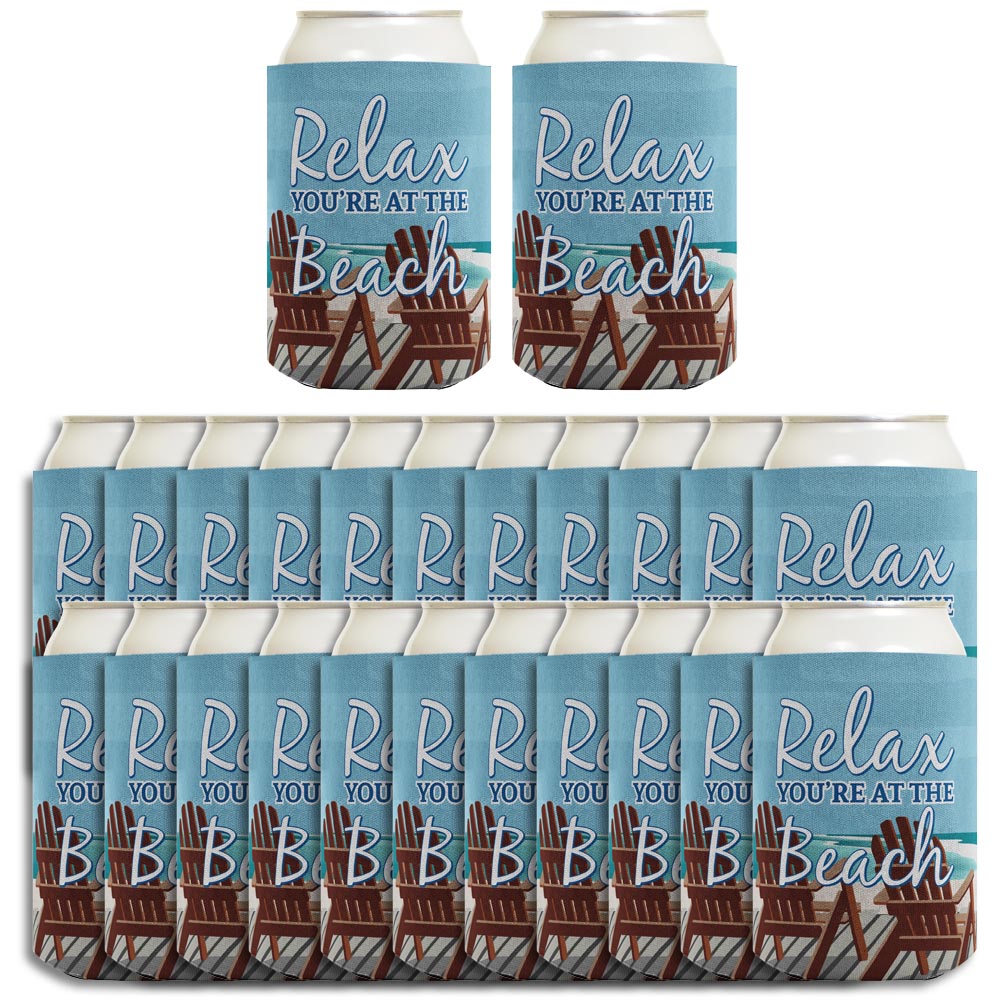 Relax You're at the Beach Standard or Slim Can Thermocooler Drink Sleeve