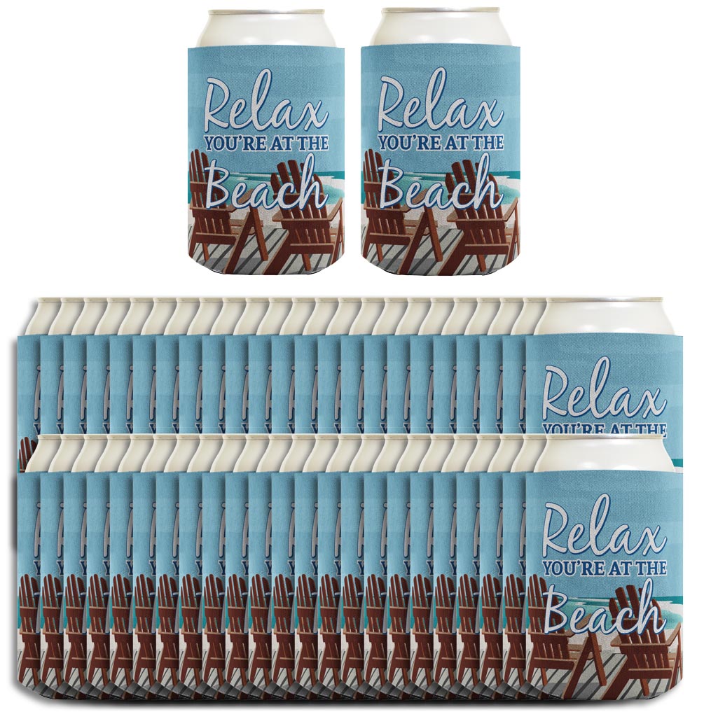 Relax You're at the Beach Standard or Slim Can Thermocooler Drink Sleeve