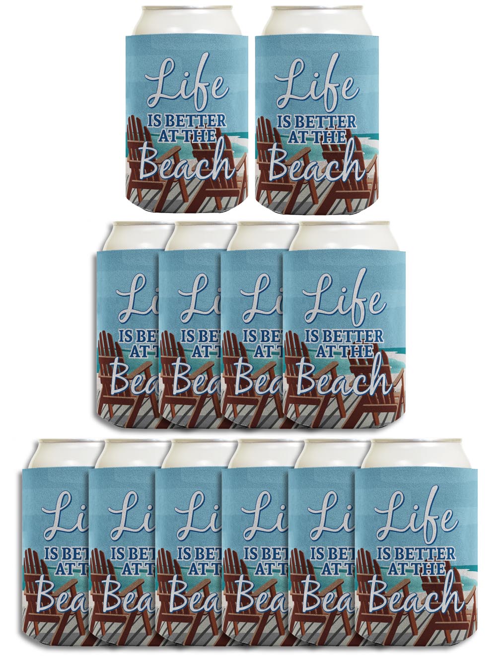 Life is Better at the Beach Standard or Slim Can Thermocooler Drink Sleeve