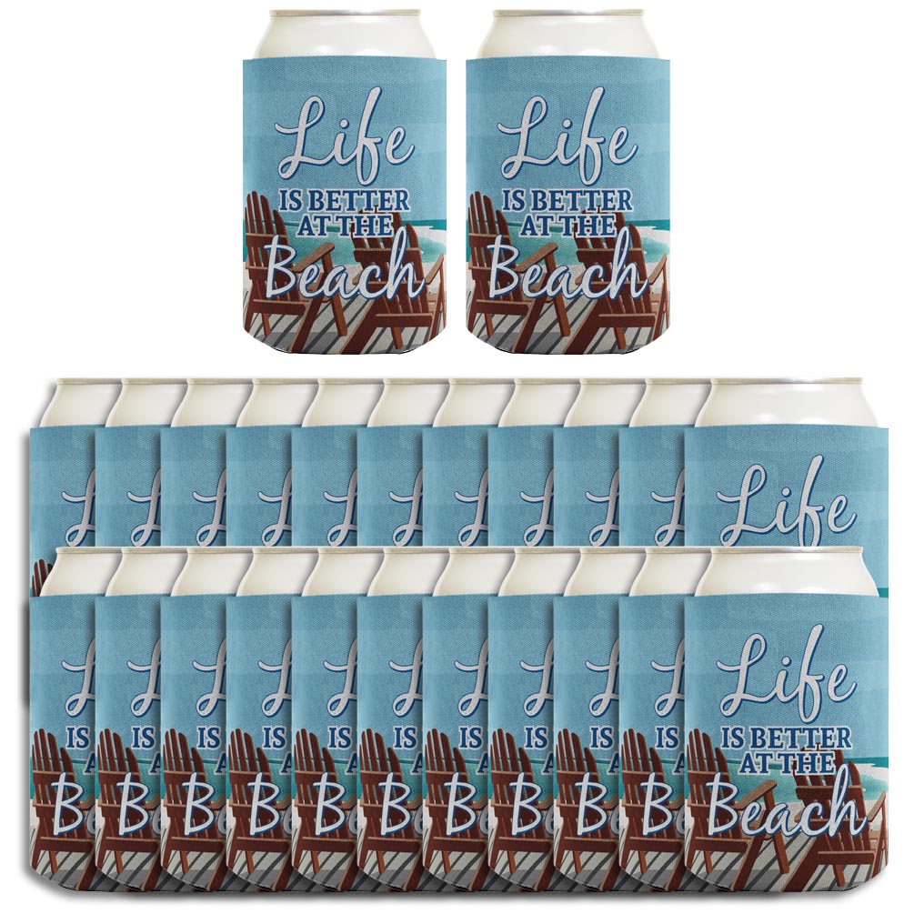 Life is Better at the Beach Standard or Slim Can Thermocooler Drink Sleeve