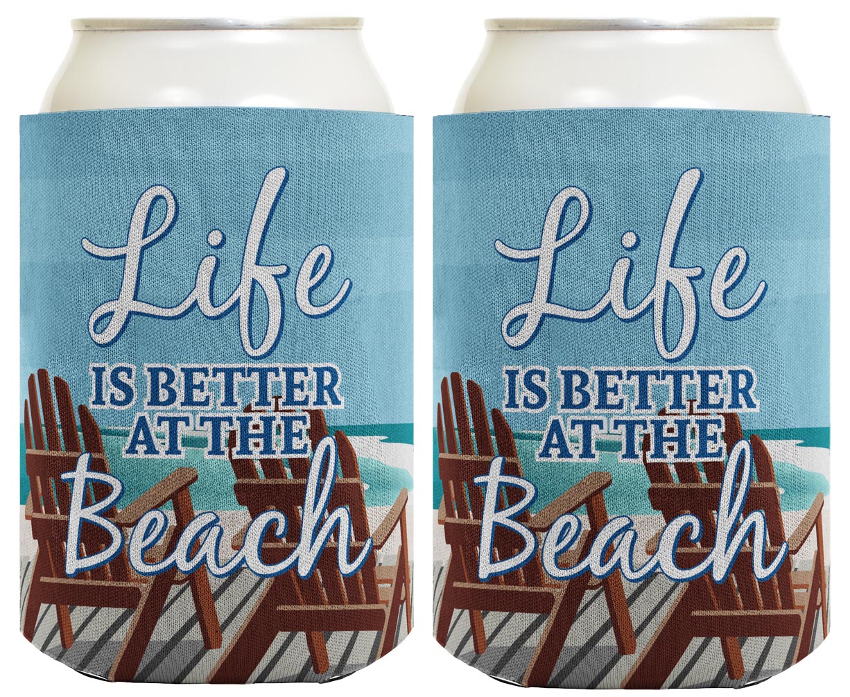 Life is Better at the Beach Standard or Slim Can Thermocooler Drink Sleeve