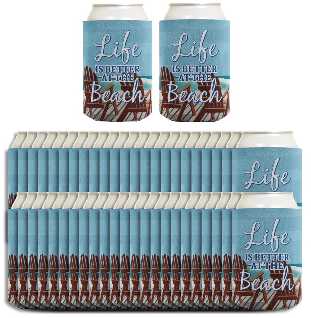 Life is Better at the Beach Standard or Slim Can Thermocooler Drink Sleeve