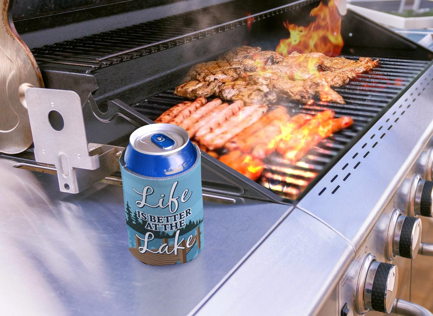 drink sleeve on a grill