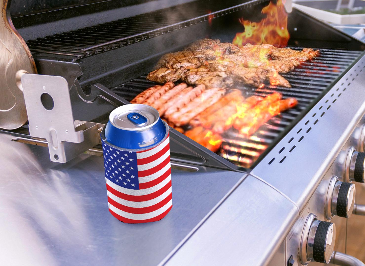 drink sleeve on a grill