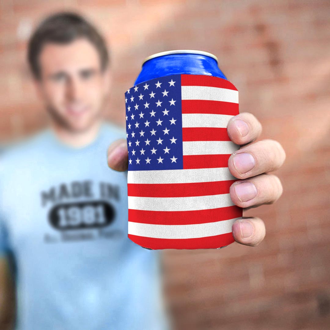 man holding drink sleeve