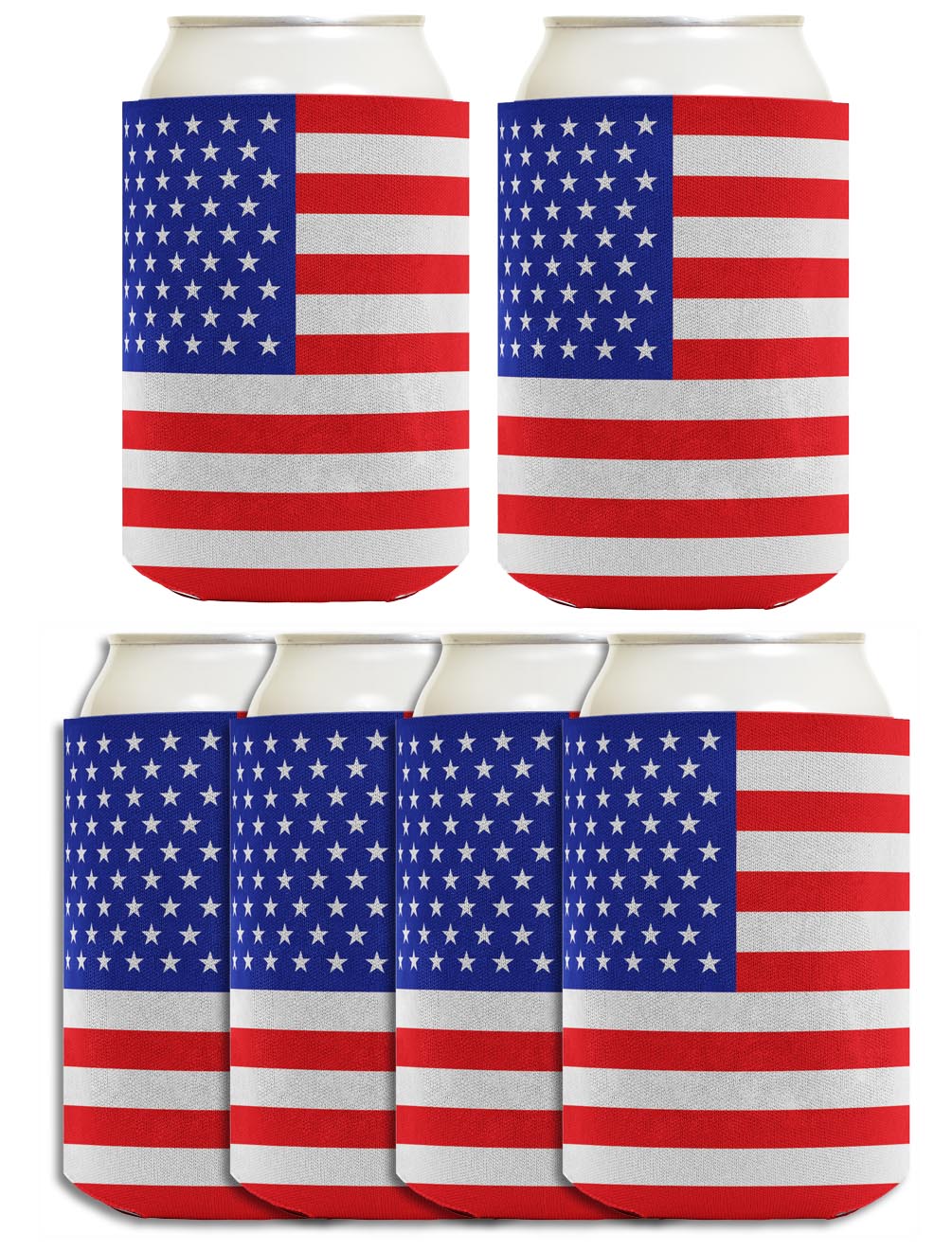 American Flag Horizontal Standard or Slim Can Thermocooler Drink Sleeve