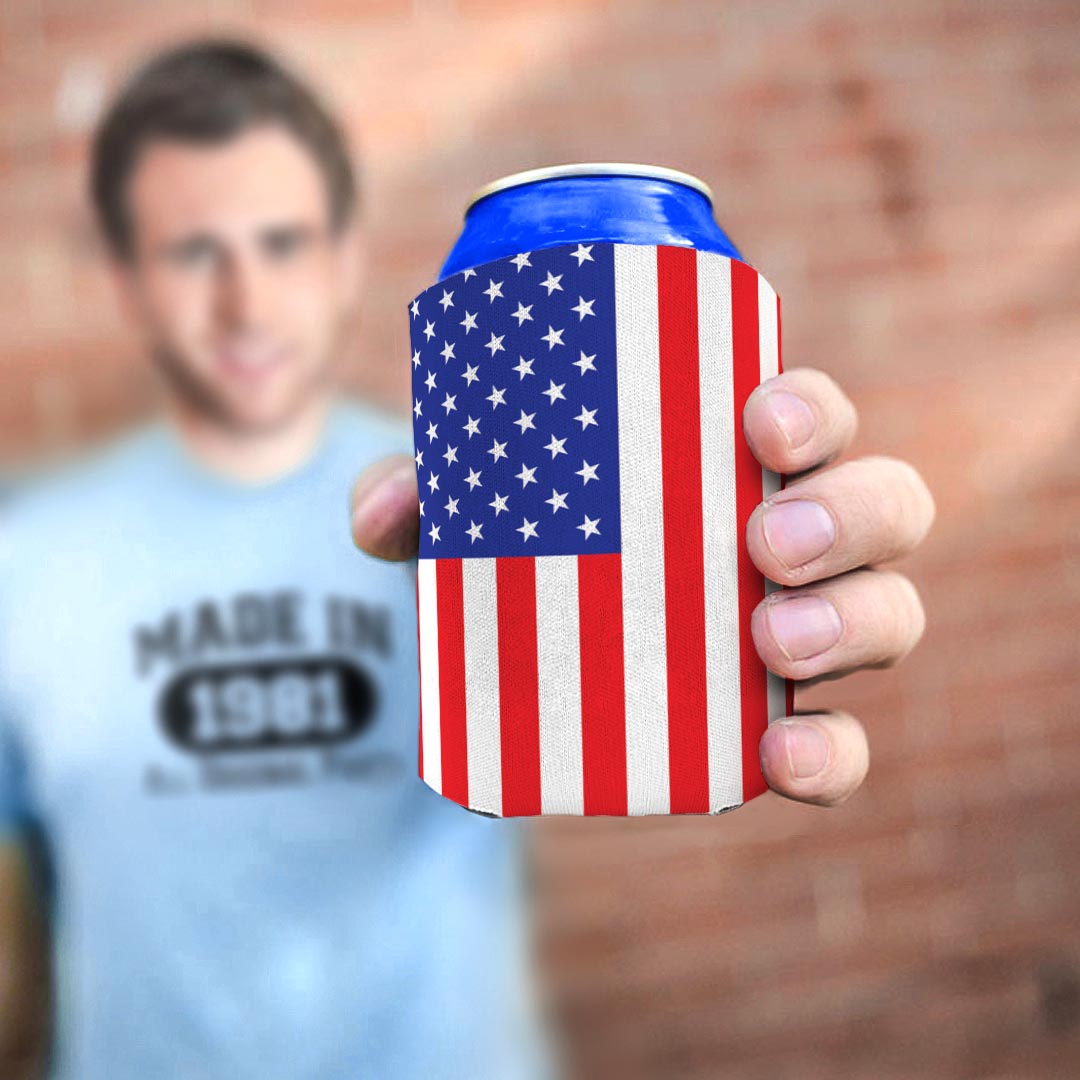 man holding drink sleeve