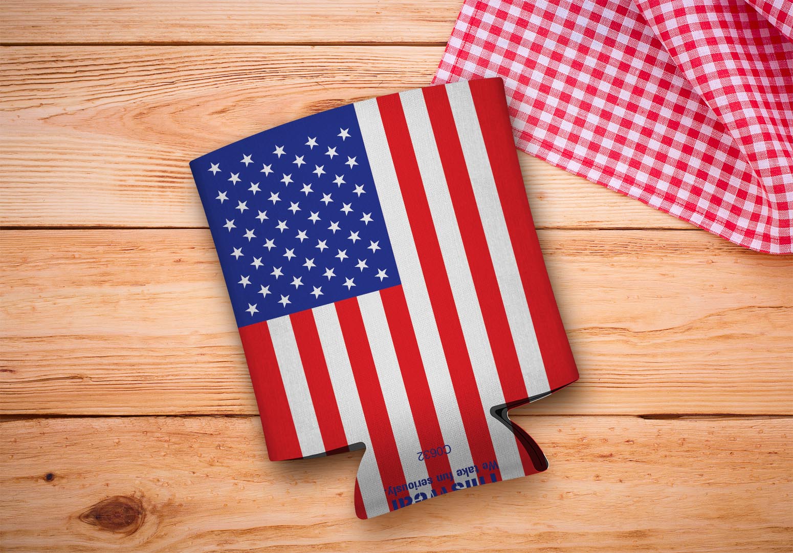 drink sleeve on a wood background
