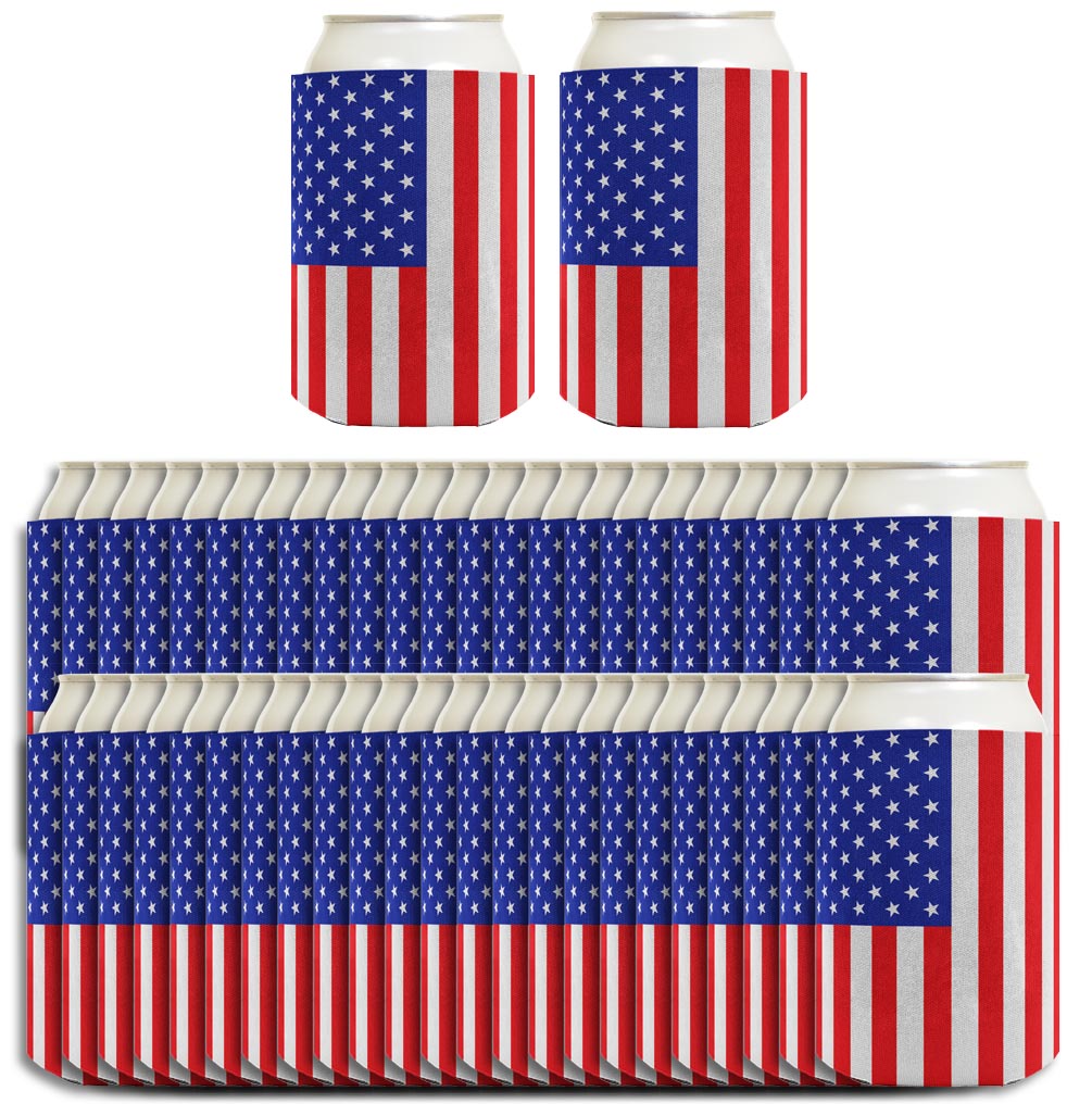 American Flag Vertical Standard or Slim Can Thermocooler Drink Sleeve