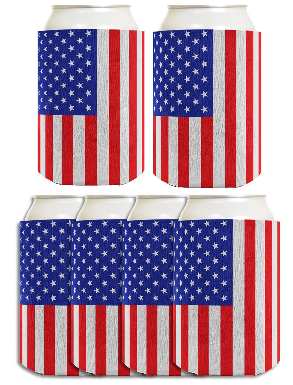 American Flag Vertical Standard or Slim Can Thermocooler Drink Sleeve