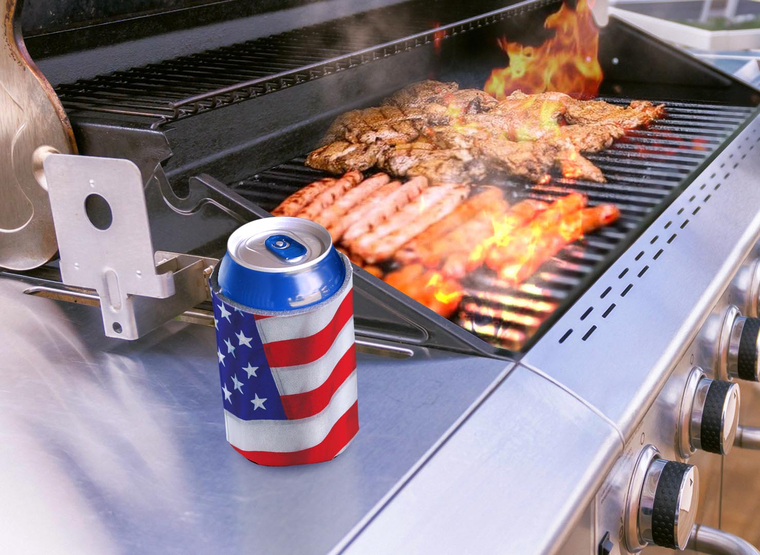 drink sleeve on a grill