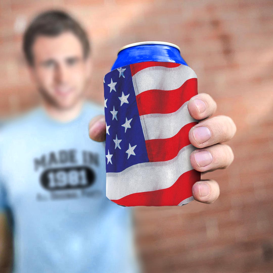 man holding drink sleeve