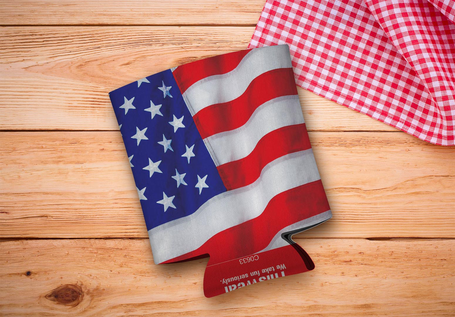 drink sleeve on a wood background