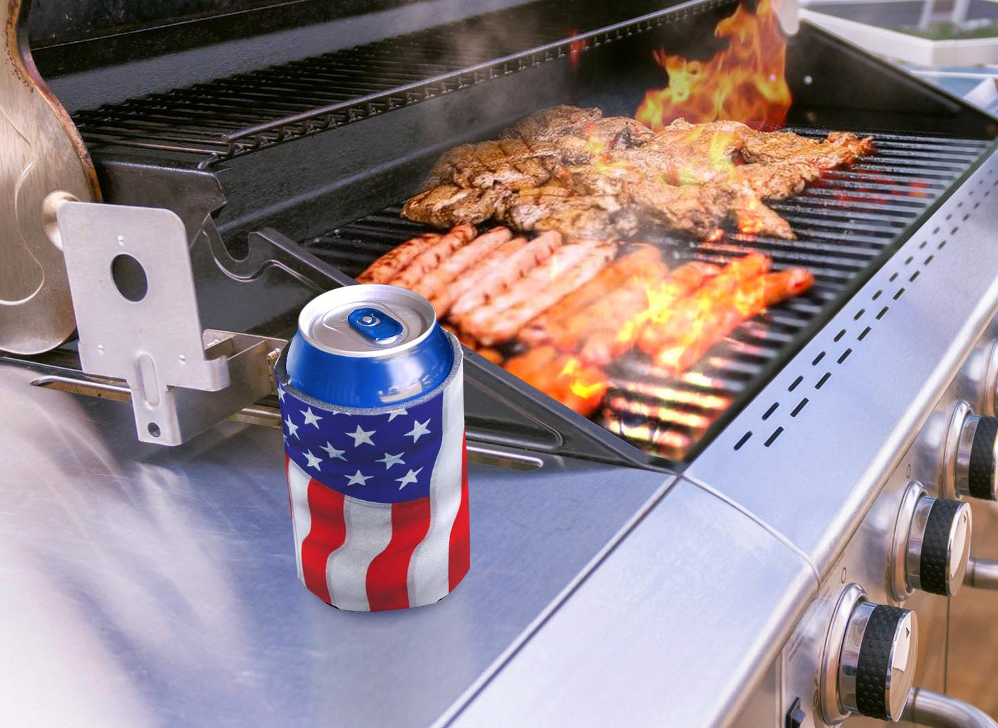 drink sleeve on a grill