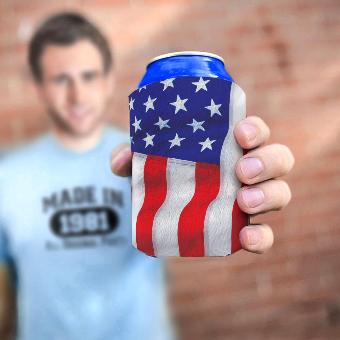 man holding drink sleeve