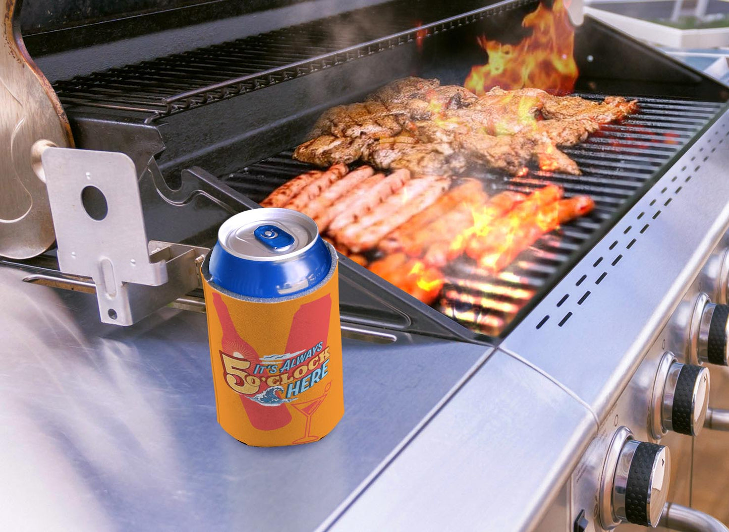drink sleeve on a grill