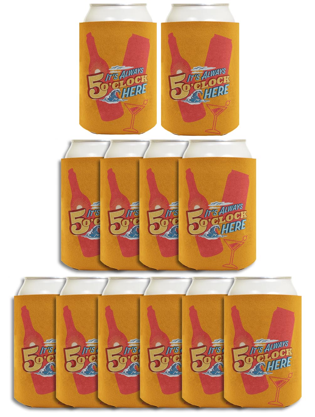 It's Always 5 O'Clock Here Standard or Slim Can Thermocooler Drink Sleeve