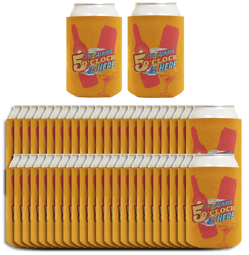 It's Always 5 O'Clock Here Standard or Slim Can Thermocooler Drink Sleeve