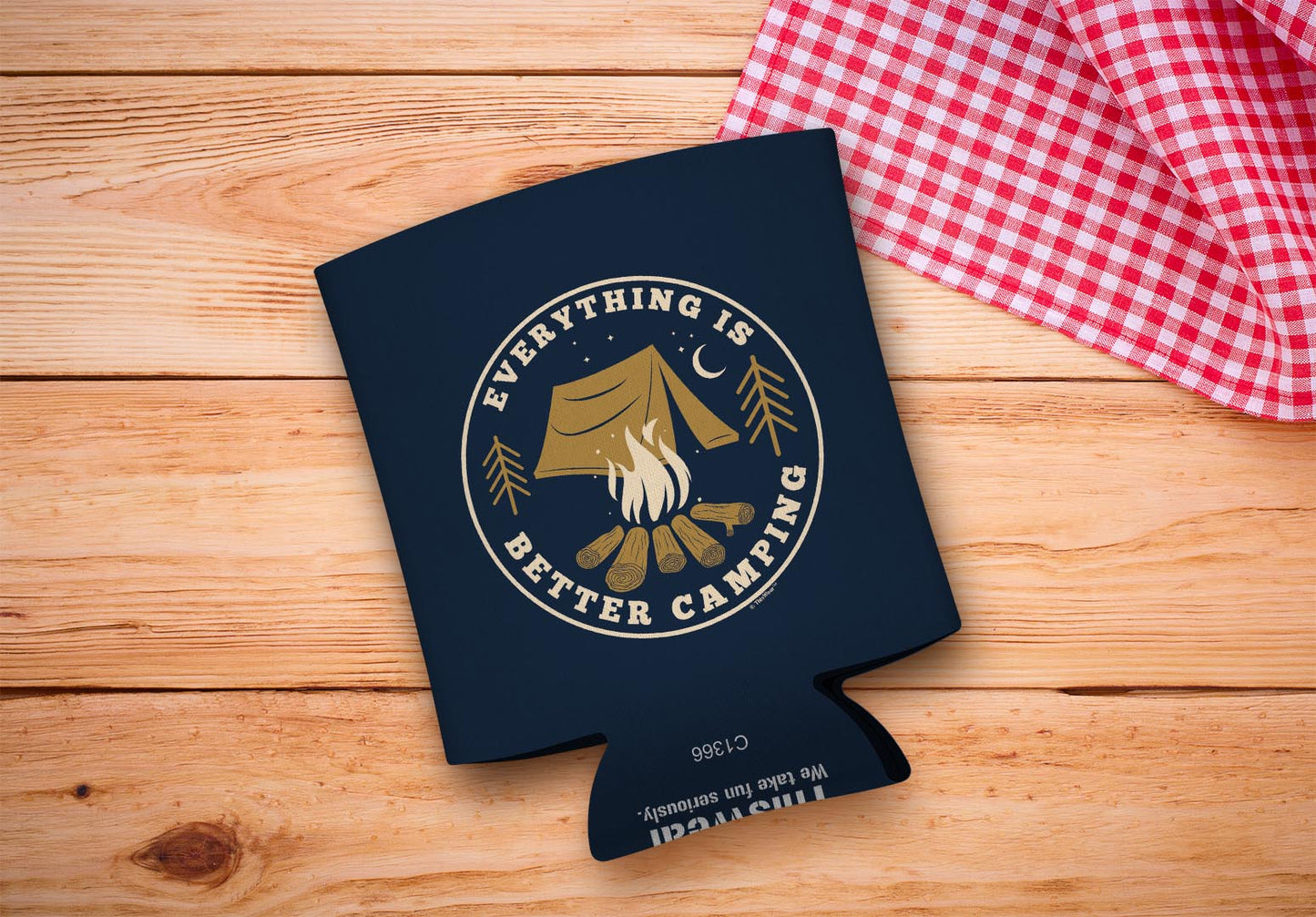 drink sleeve on a wood background
