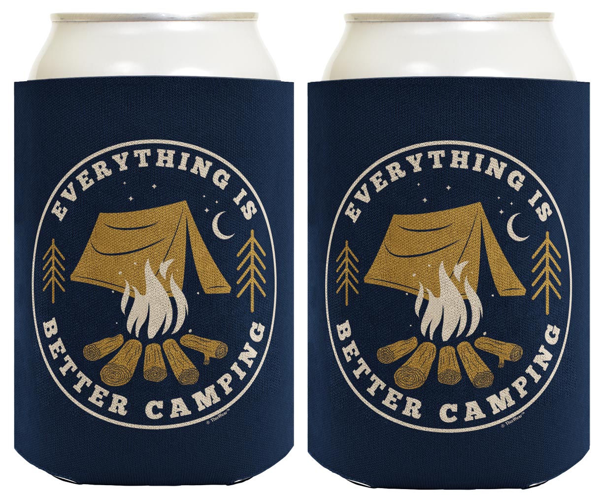 Everything Is Better Camping Standard or Slim Can Thermocooler Drink Sleeve