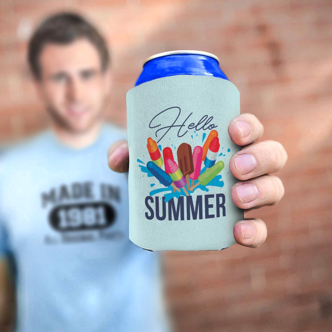 man holding drink sleeve