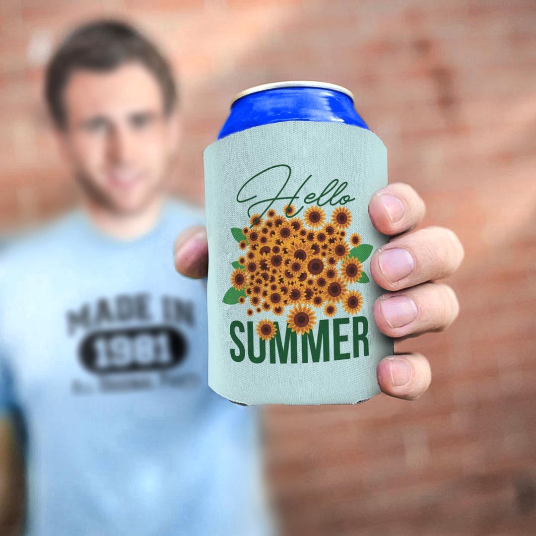 man holding drink sleeve