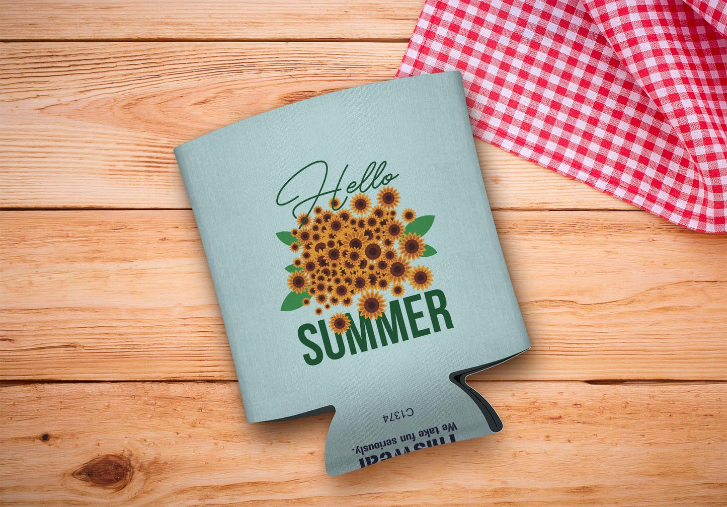drink sleeve on a wood background
