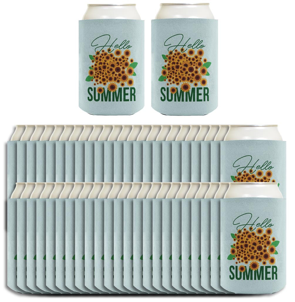 Hello Summer Sunflowers Standard or Slim Can Thermocooler Drink Sleeve