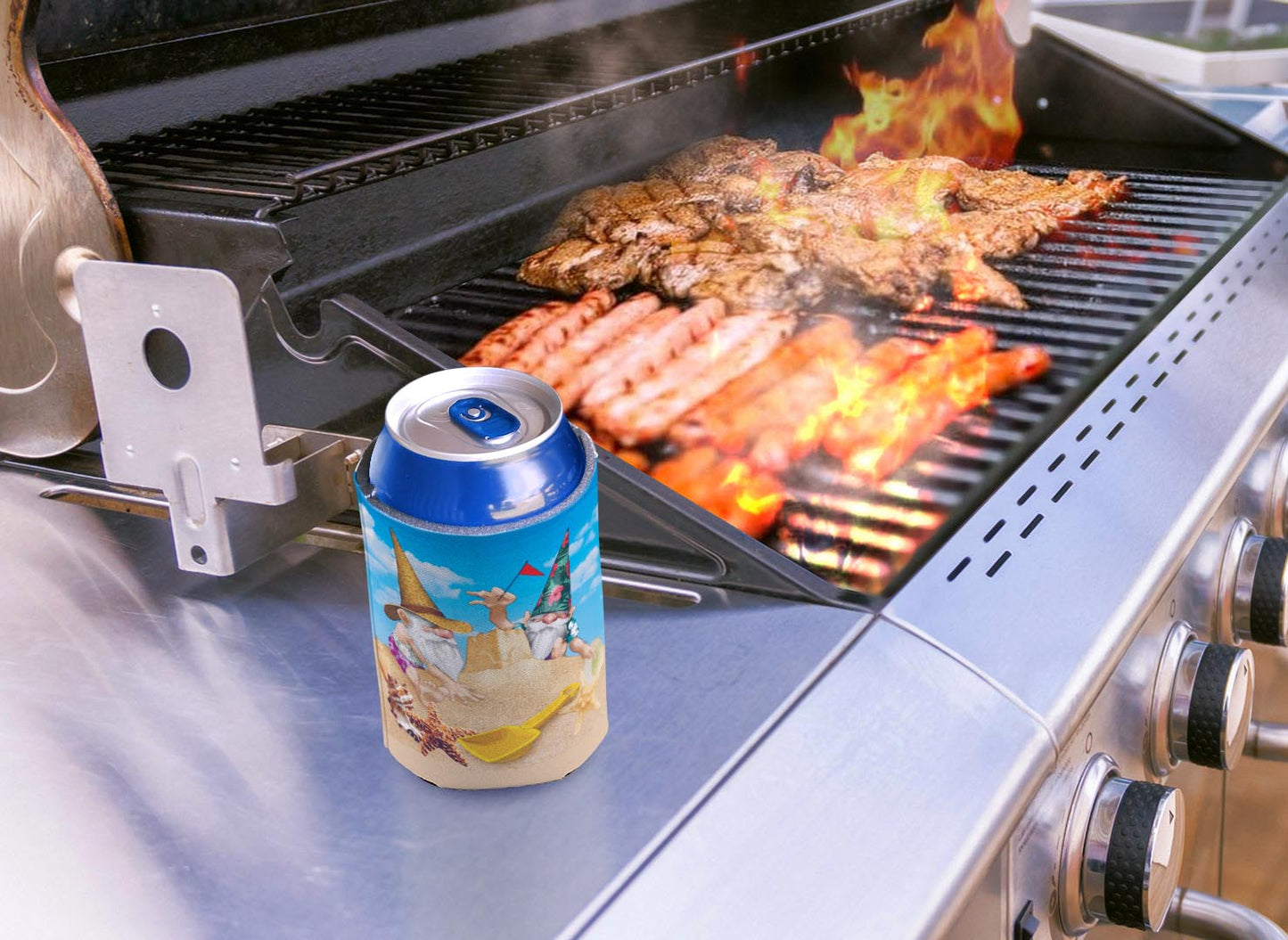 drink sleeve on a grill