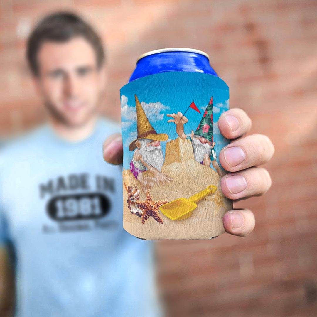 man holding drink sleeve