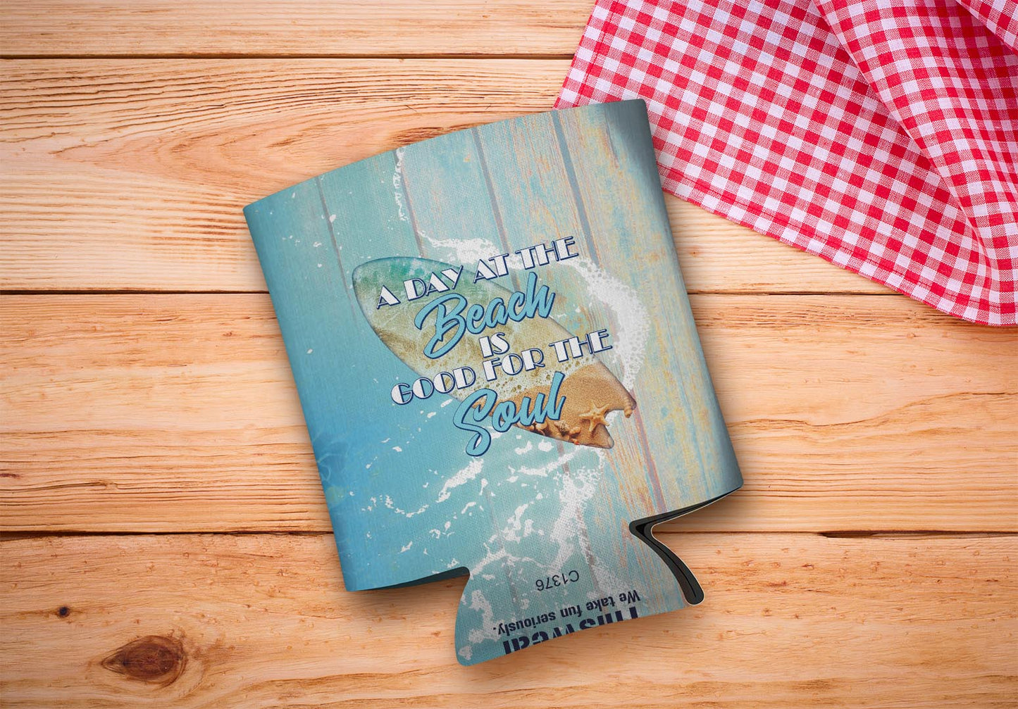 drink sleeve on a wood background