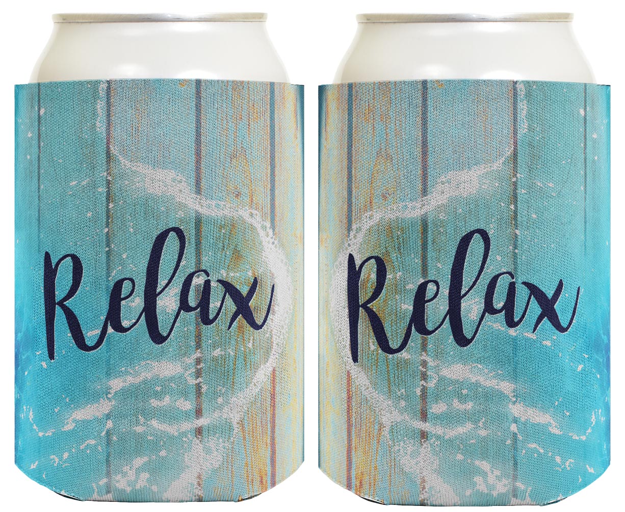 Relax Beach Vibes Standard or Slim Can Thermocooler Drink Sleeve