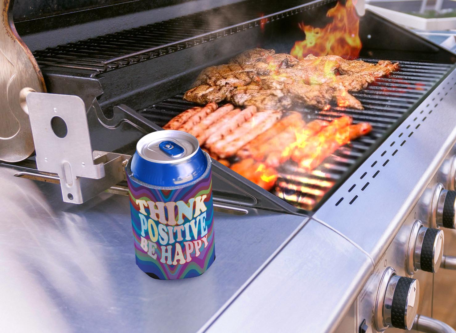 drink sleeve on a grill