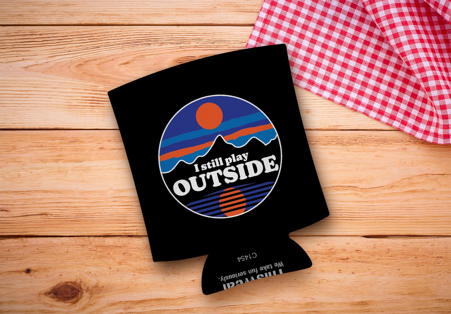 drink sleeve on a wood background