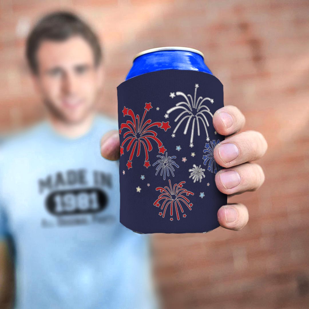 man holding drink sleeve