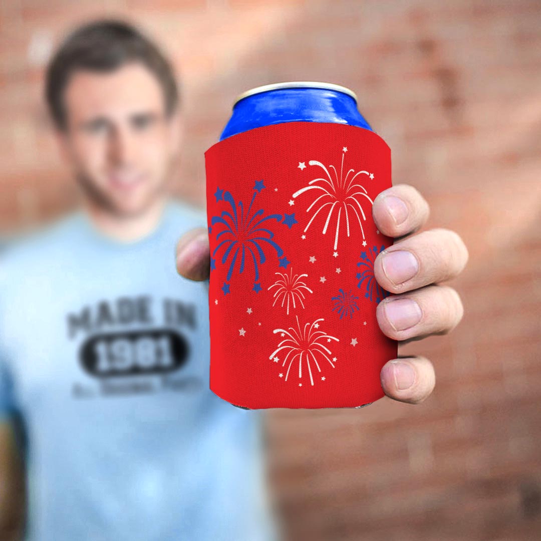 man holding drink sleeve