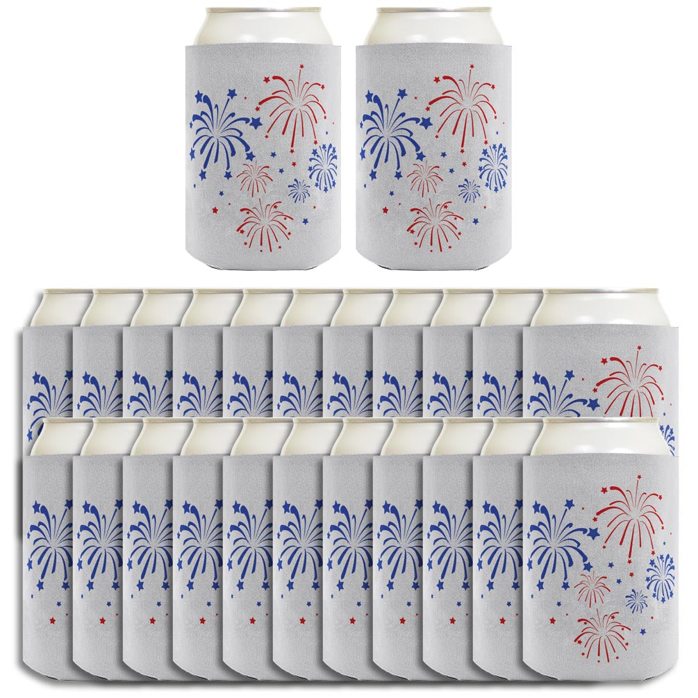 Fireworks Light Blue Standard or Slim Can Thermocooler Drink Sleeve