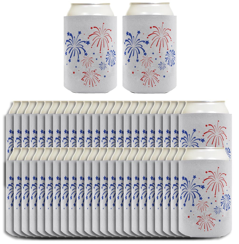 Fireworks Light Blue Standard or Slim Can Thermocooler Drink Sleeve