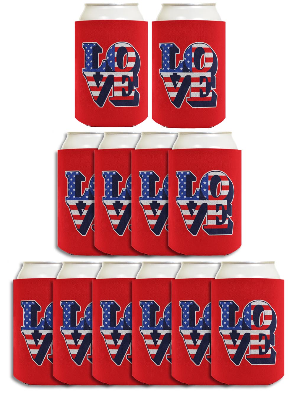 Love America Red Standard or Slim Can Thermocooler Drink Sleeve