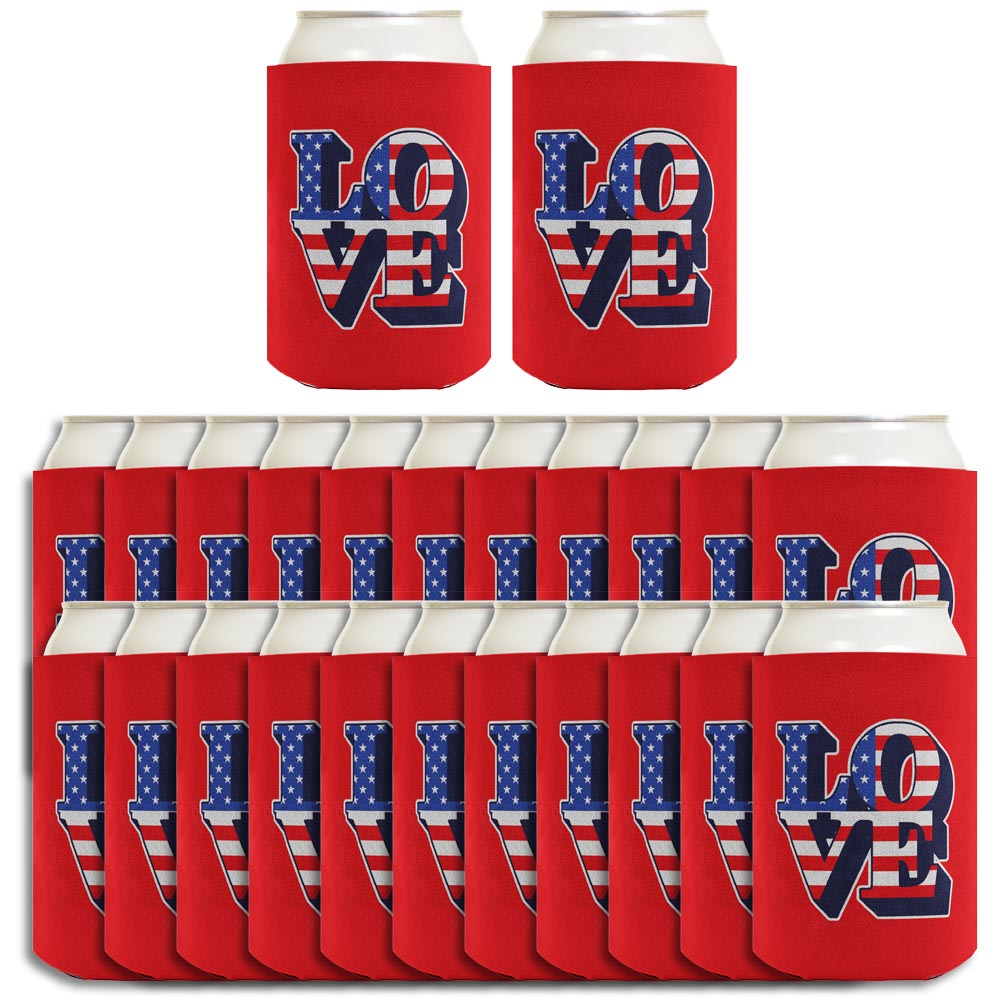Love America Red Standard or Slim Can Thermocooler Drink Sleeve