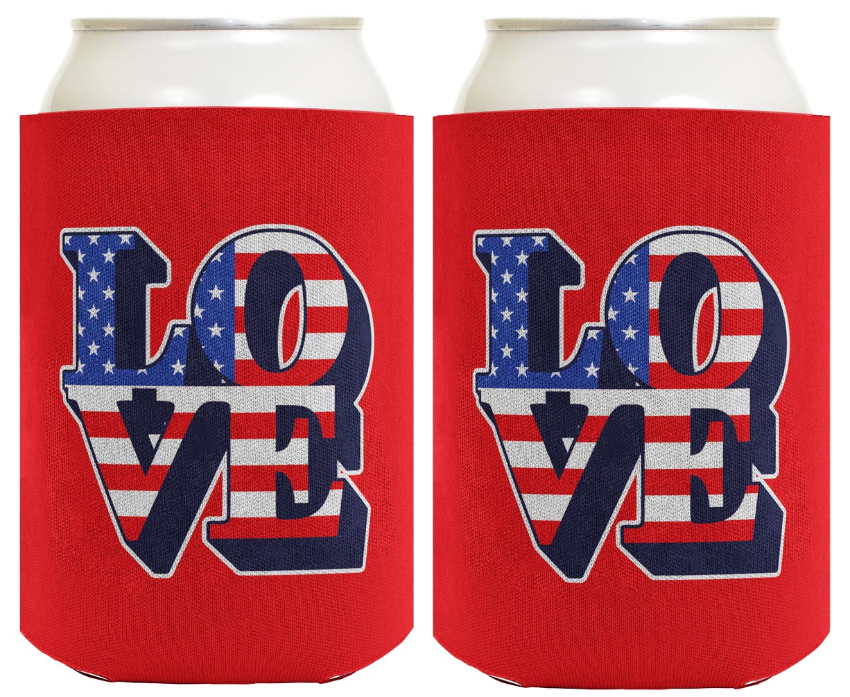 Love America Red Standard or Slim Can Thermocooler Drink Sleeve