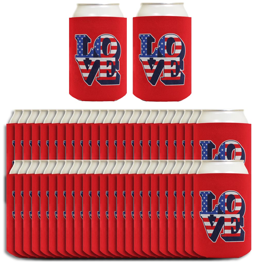 Love America Red Standard or Slim Can Thermocooler Drink Sleeve
