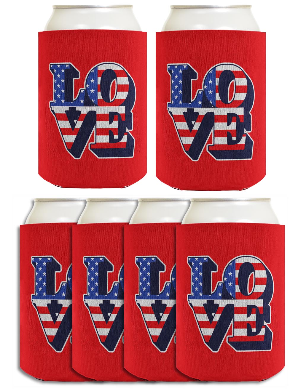 Love America Red Standard or Slim Can Thermocooler Drink Sleeve