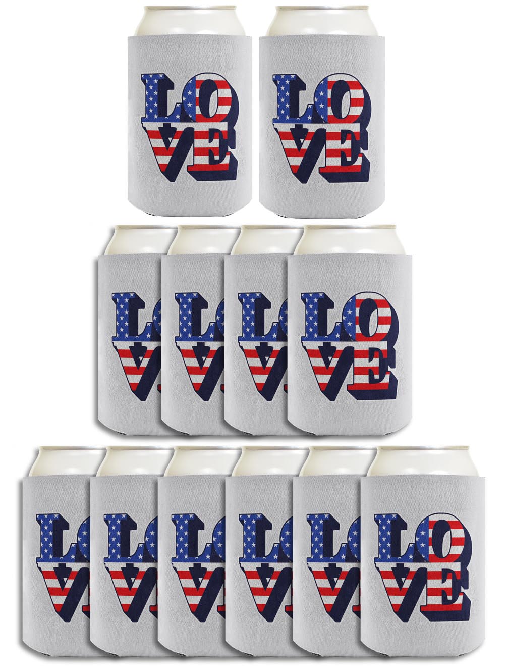 Love America Light Blue Standard or Slim Can Thermocooler Drink Sleeve